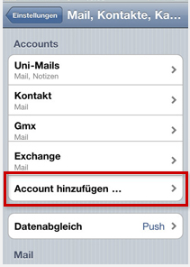 scr iphone account hinzufuegen